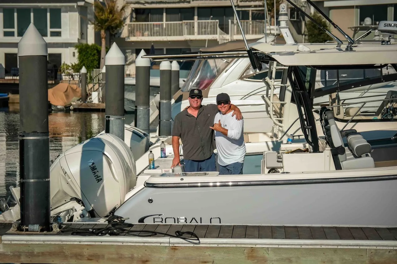 Happy boaters on the dock